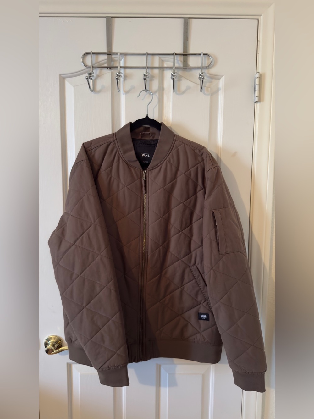 Vans Quilted Bomber Jacket in Brown
